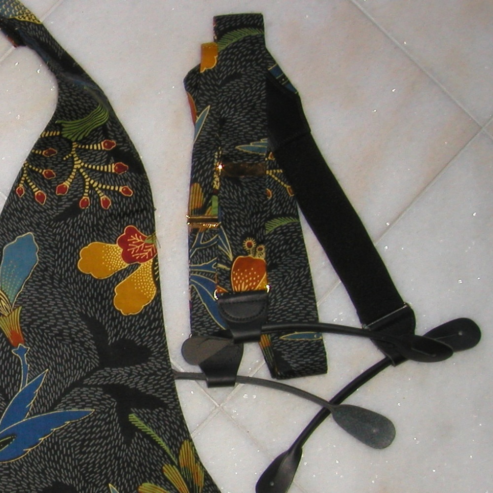 Men's Kente SUSPENDERS BRACES W Leather Tabs